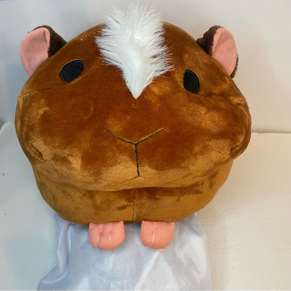 Plush 16” Soft Brown Hamster JB Pillow Stuffed Animal With White Mohawk